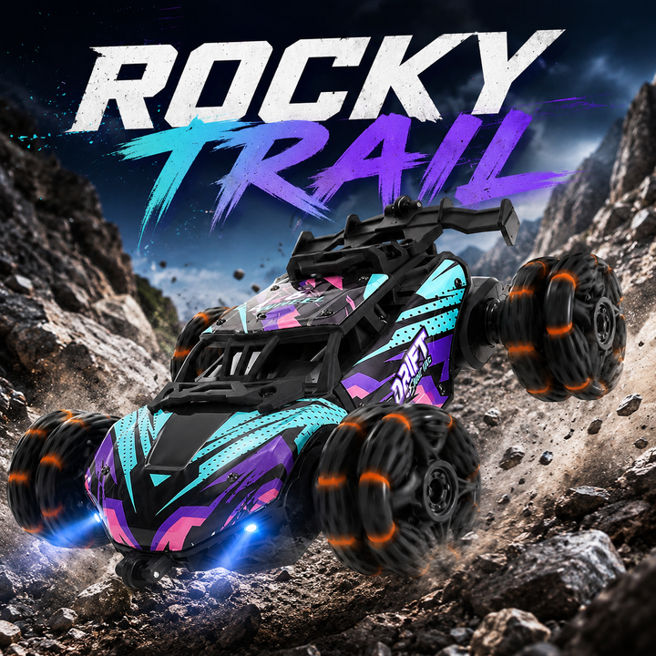 6‑Wheel Transform RC Stunt Car, 2.4G Remote Control Drift Car with Mist Spray LED Light, All‑Terrain Off‑Road Toy for Kids