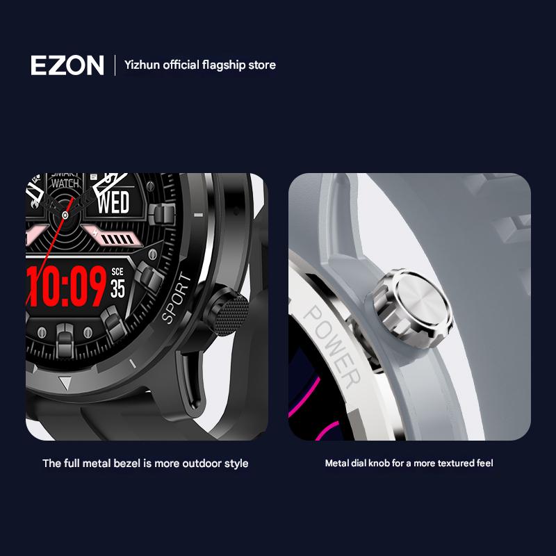 EZON Smartwatch Heart rate, Blood oxygen, Sleep health, GPS, Music payment, AI voice assistant, Fitness S9
