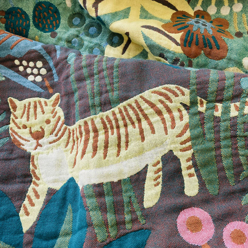 Pure Cotton Double-Sided Blanket - Bedroom Sheets Pastoral Style Air Conditioning Blanket Forest Pattern Nap Blanket