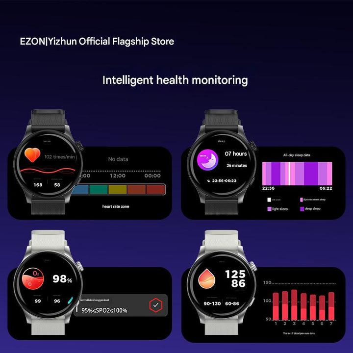 EZON Smartwatch Bluetooth Calls, Payment, Music, Heart rate, Sleep, Blood Oxygen, and Exercise S8