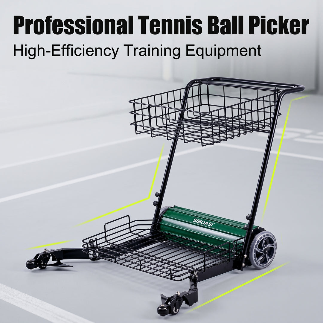 SIBOASI Practical Tennis Ball Mower Efficient Sports Ball Collector For Court Training Use SS-S705T