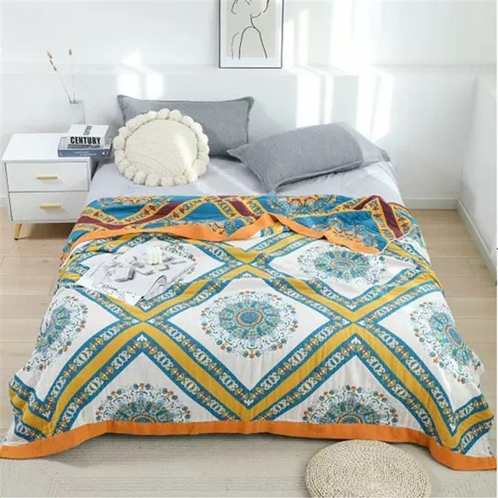 Pure Cotton Towel Quilt - All-Cotton Gauze Quilt, Nap Blanket, Sofa Blanket