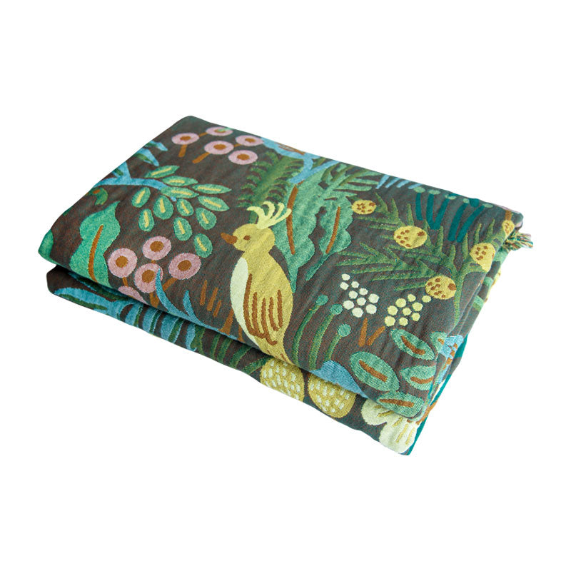 Pure Cotton Double-Sided Blanket - Bedroom Sheets Pastoral Style Air Conditioning Blanket Forest Pattern Nap Blanket