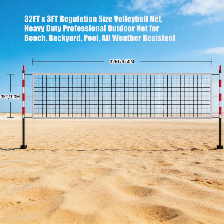 SPPHONEIX Volleyball Net 9.5M x 1M Official standard Sized