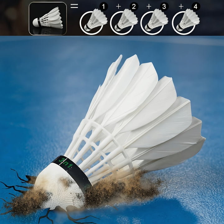SPPHONEIX D1 Badminton Shuttlecocks Goose Feather 12pcs  Professional 3 In 1