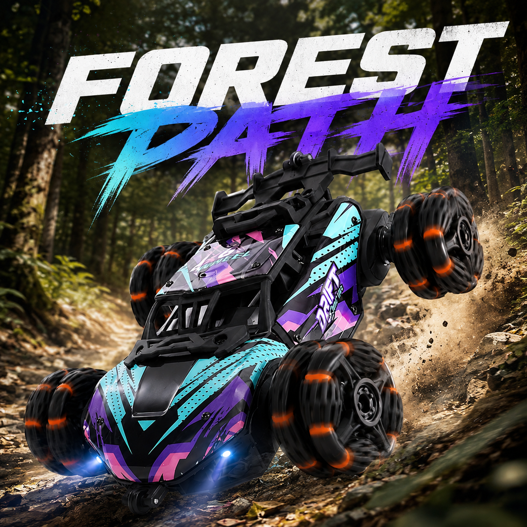6‑Wheel Transform RC Stunt Car, 2.4G Remote Control Drift Car with Mist Spray LED Light, All‑Terrain Off‑Road Toy for Kids