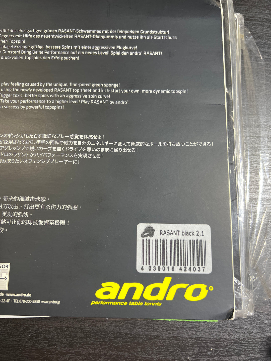 Andro Rubber Rasant Pips-In Table Tennis Rubber