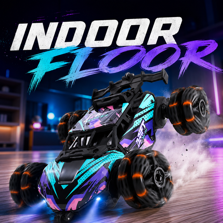 6‑Wheel Transform RC Stunt Car, 2.4G Remote Control Drift Car with Mist Spray LED Light, All‑Terrain Off‑Road Toy for Kids
