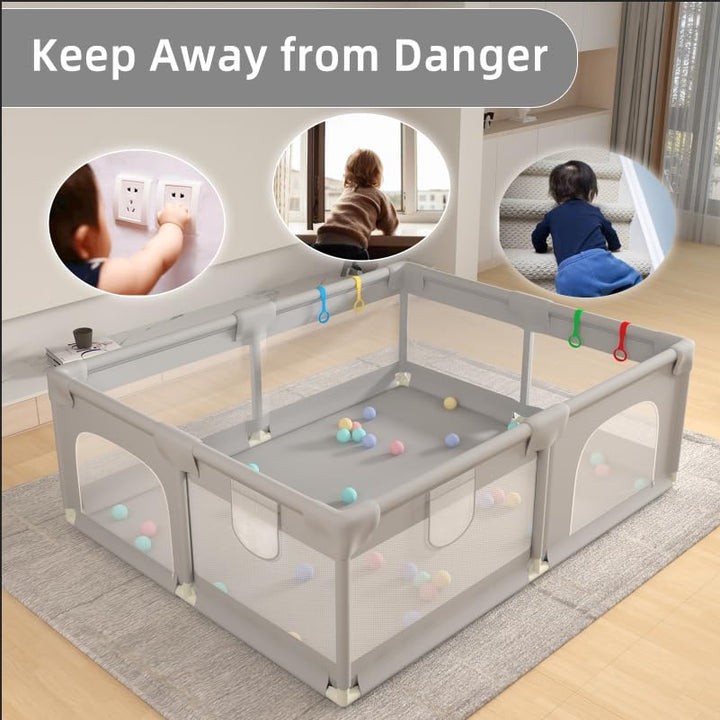 Baby Playpen 180 × 150cm / 200 × 160cm – Extra Large Indoor &amp; Outdoor Activity Center