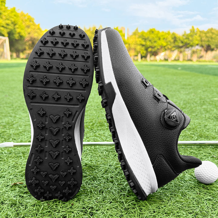 KSOKGOF Universal Golf Shoes for Men and Women, Comfortable Golf Sneakers with Strong Grip, Outstanding Traction &amp; Superior Stability, Black G8001