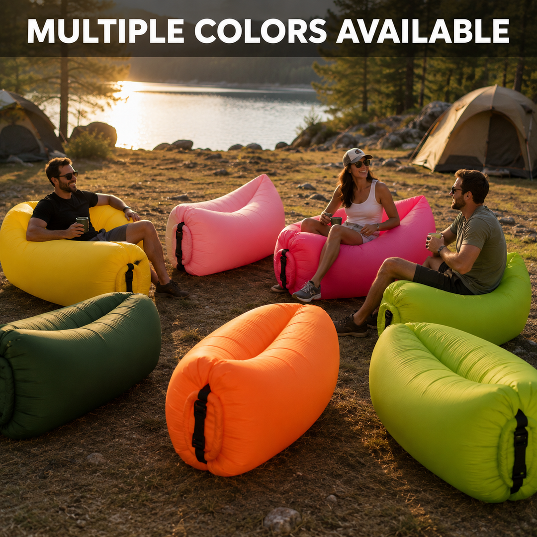 Portable Inflatable Air Sofa, No Pump Required Lightweight Air Lounger for Outdoor Camping Beach Park