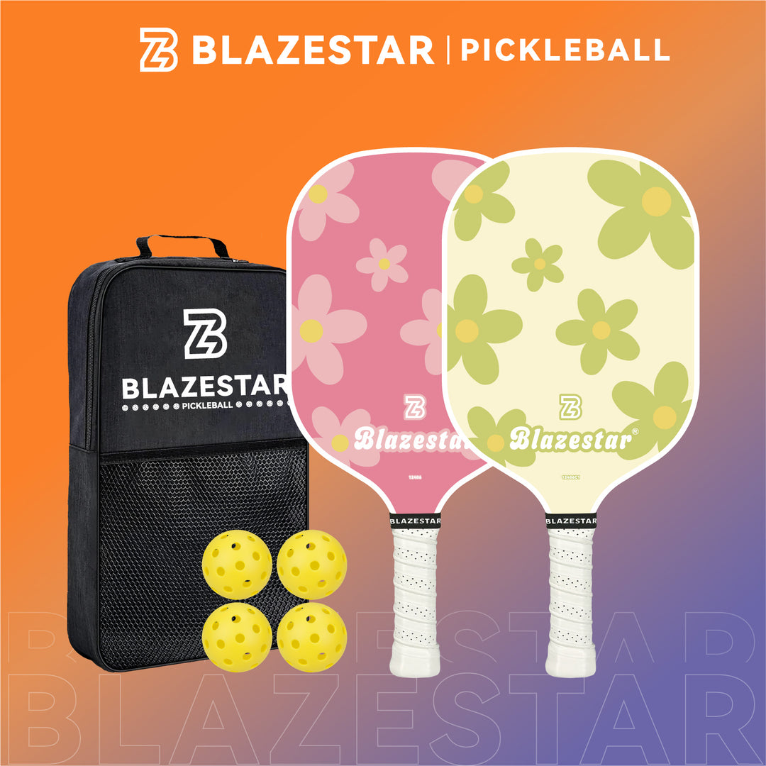 BLAZESTAR Fiberglass Pickleball Paddle Set for Beginners and Training