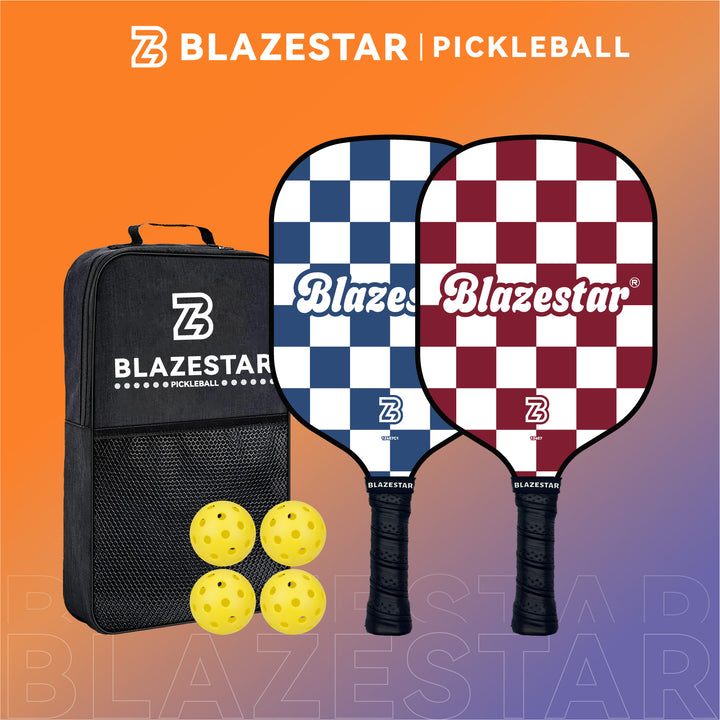 BLAZESTAR Fiberglass Pickleball Paddle Set for Beginners and Training