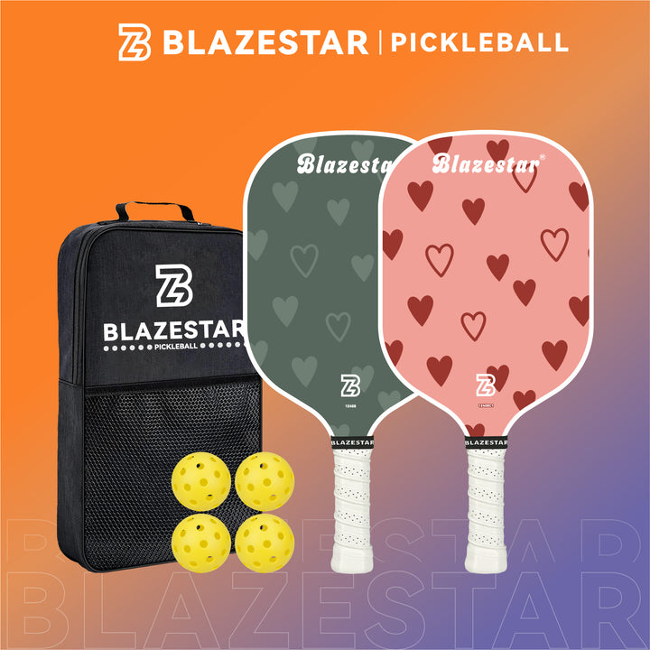 BLAZESTAR Fiberglass Pickleball Paddle Set for Beginners and Training