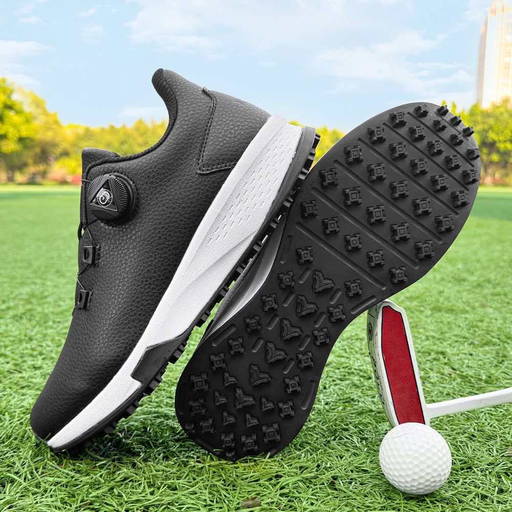 KSOKGOF Universal Golf Shoes for Men and Women, Comfortable Golf Sneakers with Strong Grip, Outstanding Traction &amp; Superior Stability, Black G8001