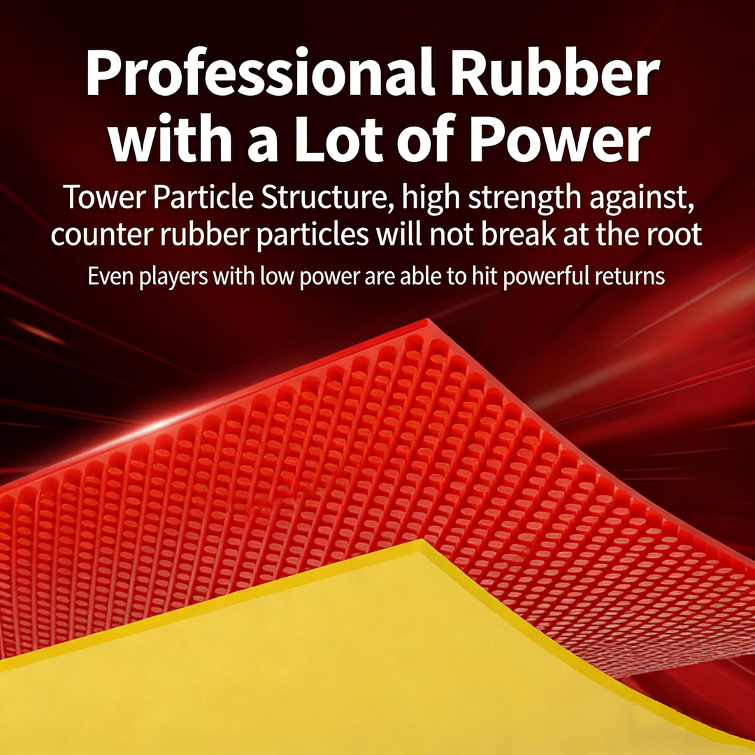 SPP Universal Table Tennis Rubber PingPong Bat Replacement Rubbers Black/Red Universally Suitable for Beginners