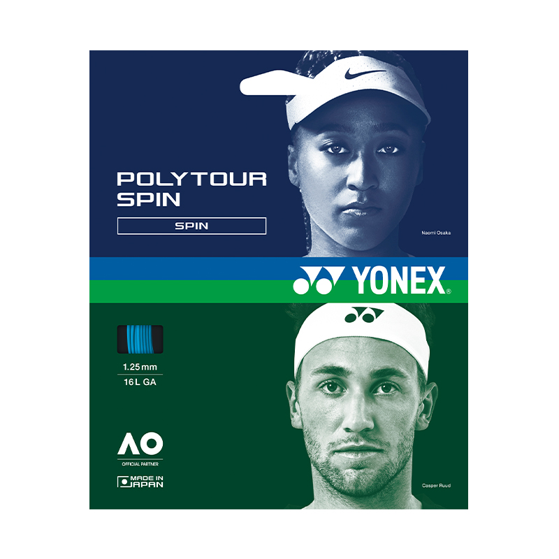 Yonex POLYTOUR SPIN 125 Tennis String - Blue product image - YONEX Badminton String