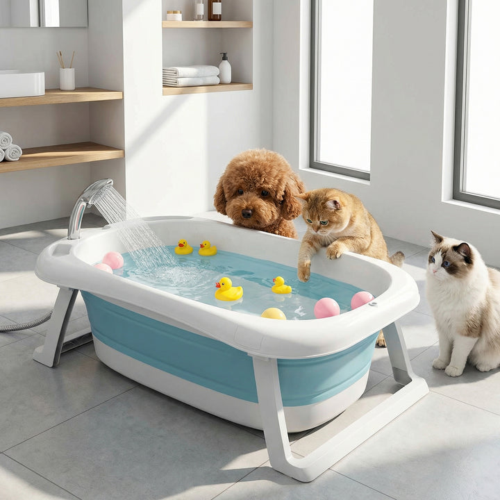 Baby Foldable Bath Tub – Thickened Large Basin for Sitting &amp; Lying, Children Bath Bucket