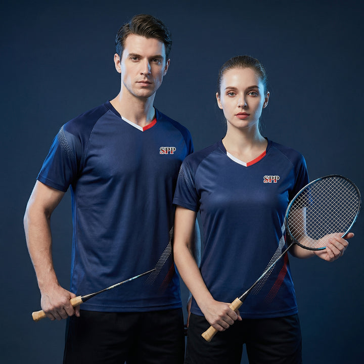 SPPHONEIX Men Women Quick-Dry Mesh Sports T-Shirt Breathable for Badminton Table Tennis Basketball Gym Training Sports Short Sleeve