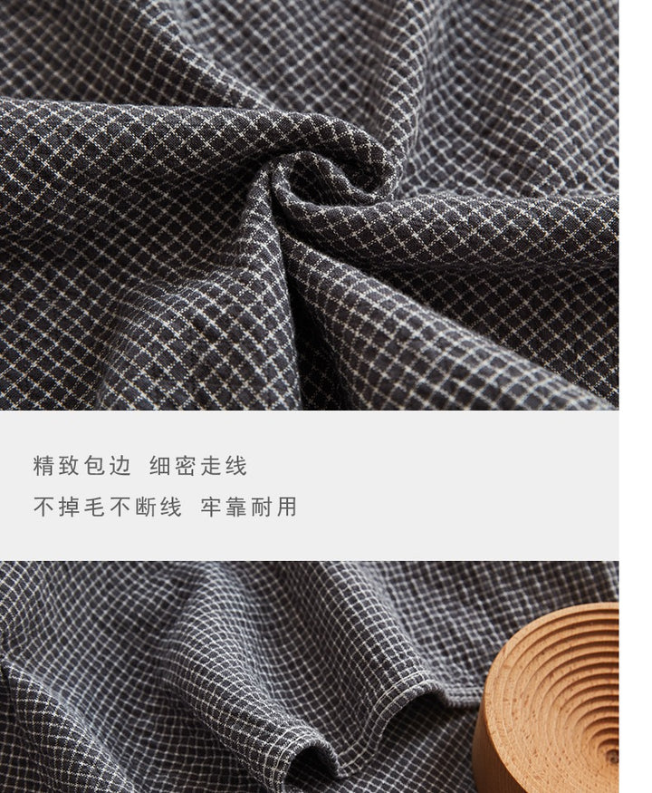 Cotton Gauze Blanket – 4-Layer Checkered, 100% Cotton, Lightweight Summer Throw for Single & Double Beds