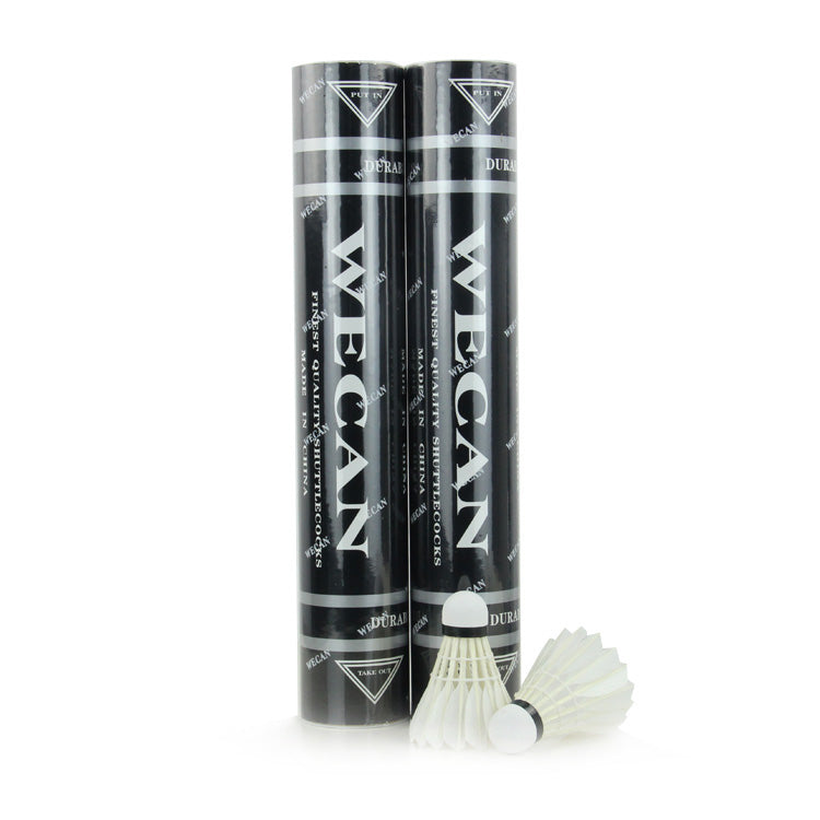 WECAN 12 PCS Black Badminton Duck Feather Badminton Shuttlecock