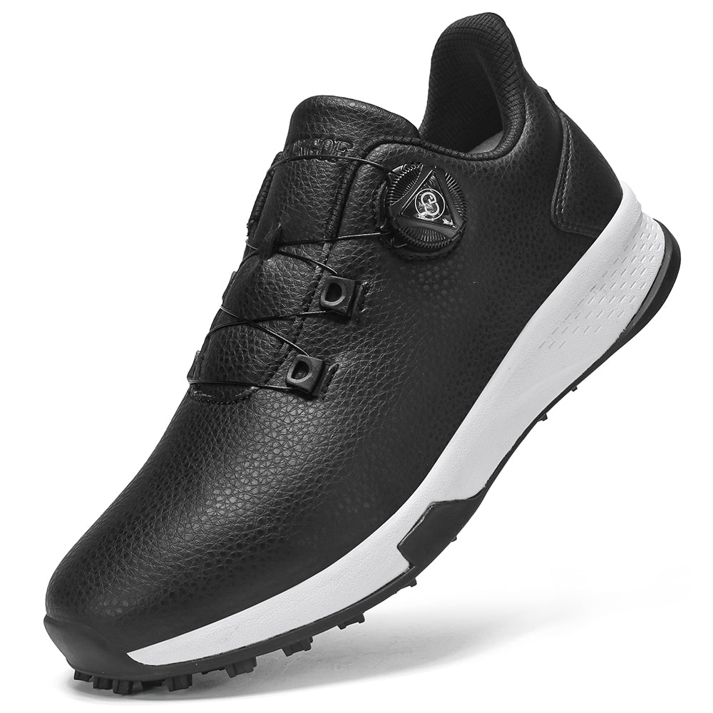 KSOKGOF Universal Golf Shoes for Men and Women, Comfortable Golf Sneakers with Strong Grip, Outstanding Traction &amp; Superior Stability, Black G8001