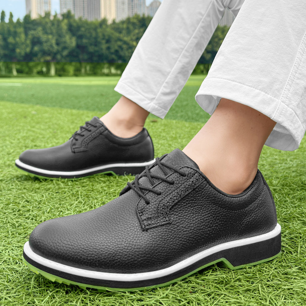KSOKGOF Professional Waterproof Golf Shoes Outdoor Spiked Golf Footwear Unisex for Men &amp; Women, Black G8005