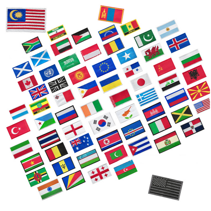 Mini Embroidered Flag Patch with Velcro – Tactical Hook & Loop Badge for Bags