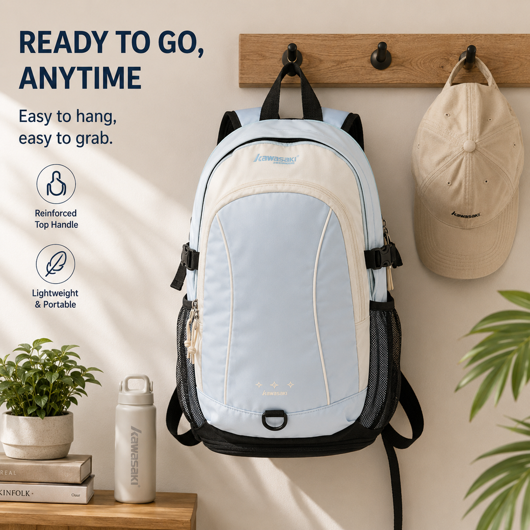 KAWASAKI Backpack Blue Large Capacity Sports Backpack for Badminton Travel K1G00-C8240