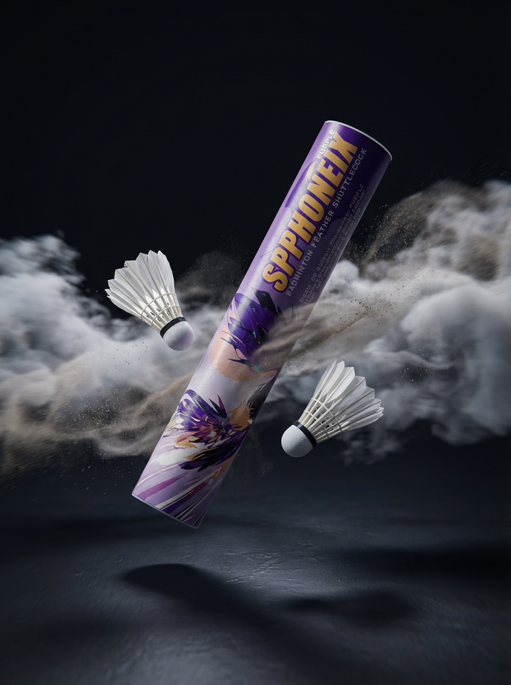 SPPHONEIX Purple Badminton Shuttlecocks Goose Feather Speed 78（Tournament LEVEL）