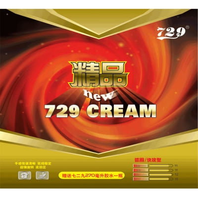 729 Friendship 729 CREAM Forehand and Backhand Rubber, Good feel, Stable arc, Strong backing.Table Tennis Rubber - Red
