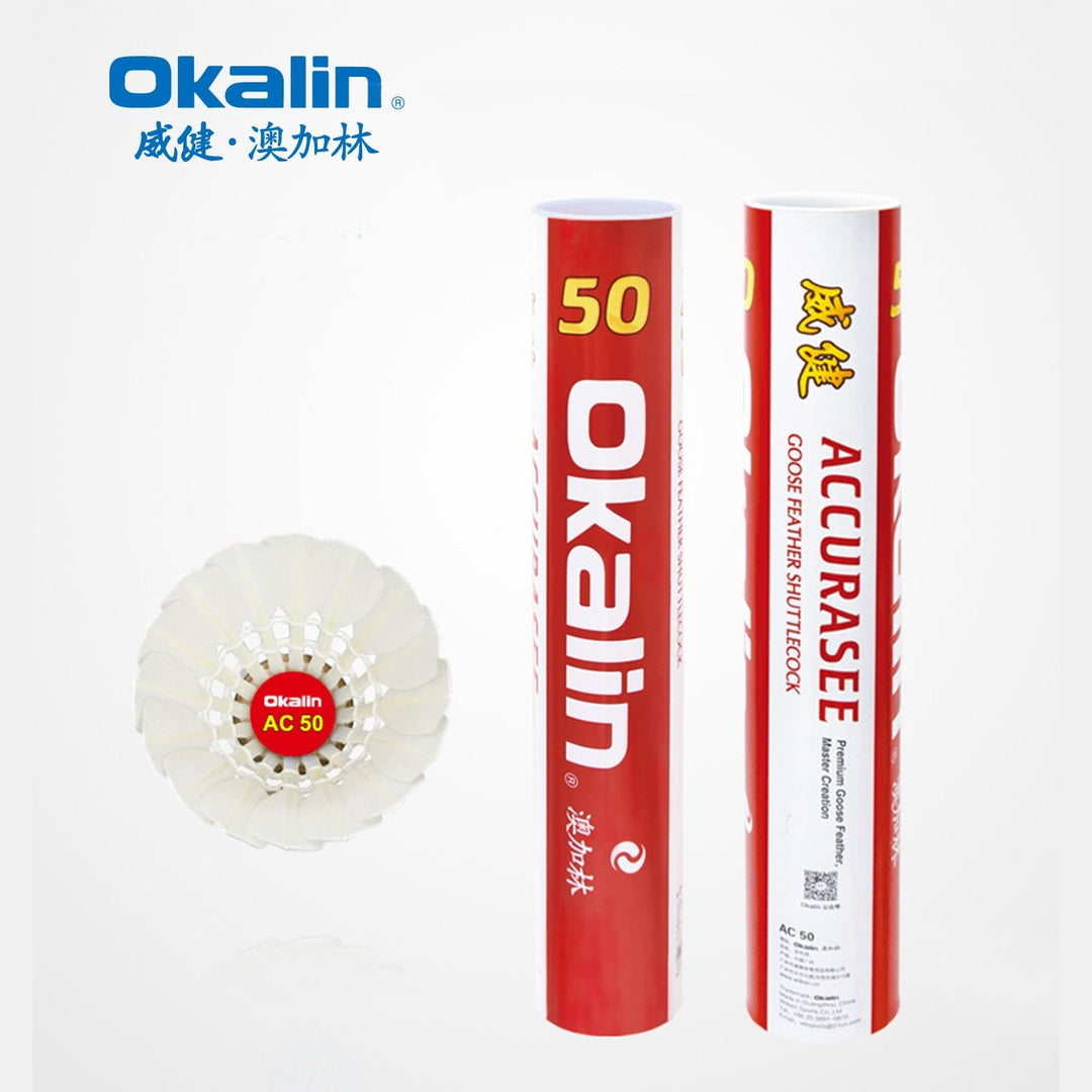 OKALIN 12 PCS AC-50 Badminton Goose Feather Badminton Shuttlecock