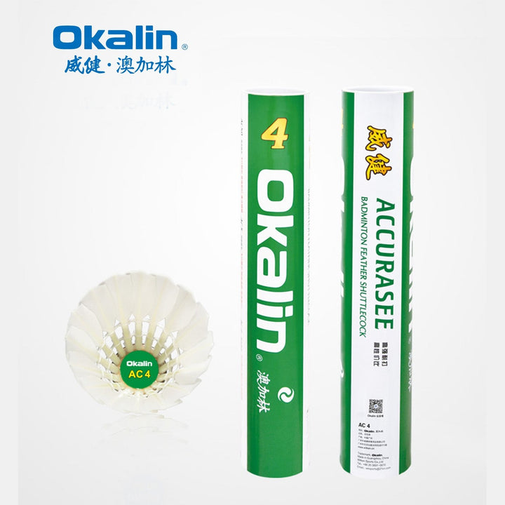 OKALIN 12 PCS AC-4 Badminton Duck Feather Badminton Shuttlecock