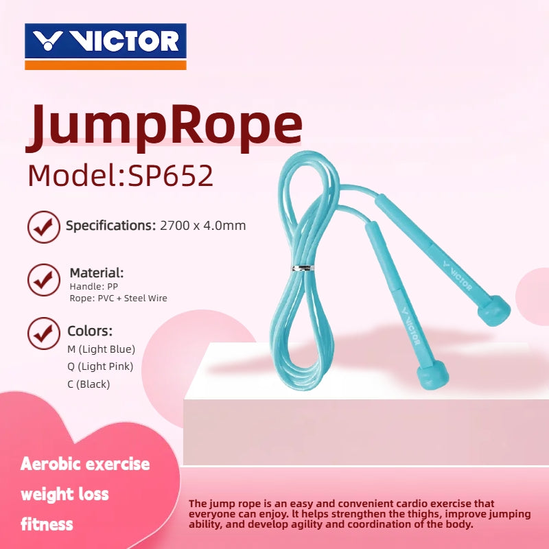 VICTOR Jump Rope – Fitness Training, Unisex, 2.7mx4.0mm,SP652