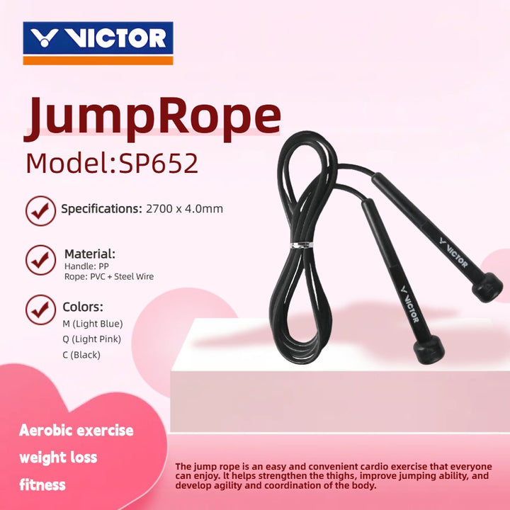 VICTOR Jump Rope – Fitness Training, Unisex, 2.7mx4.0mm,SP652