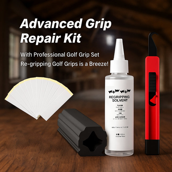 WOWWOW Golf Repair Set Regrip Kit ReGrip Clamp,tool ,Grip Tape 120ml ,Grip Solvent