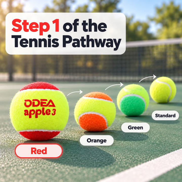 ODEA Stage 3 RED 48 PCS Children Beginners Tennis Balls Low Compression Slower Speed