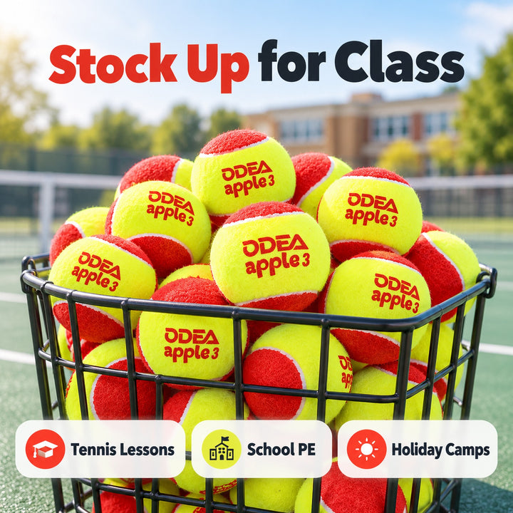 ODEA Stage 3 RED 48 PCS Children Beginners Tennis Balls Low Compression Slower Speed