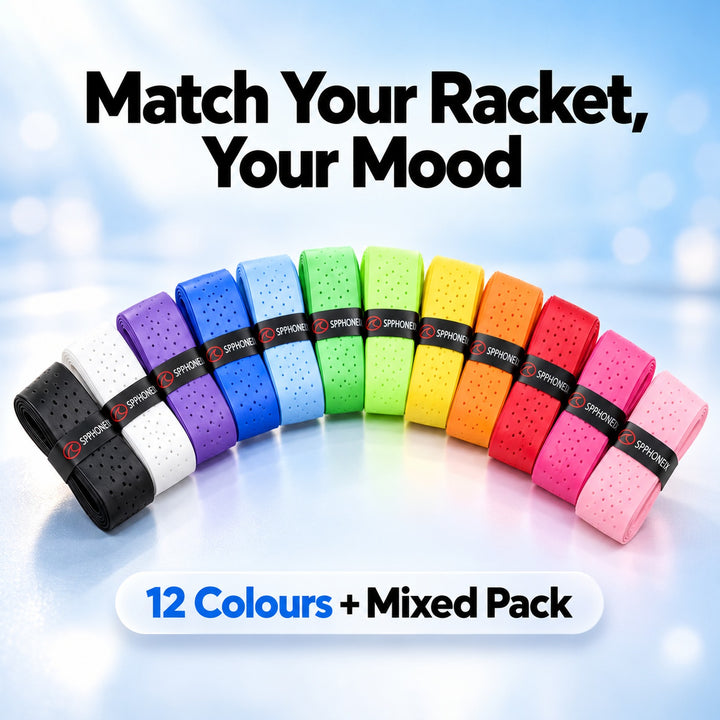 SPPHONEIX Punching Grip Anti-slip Tennis Badminton Squash Racquet Over Grip Tape Overgrip Sweatband（12 COLORS）