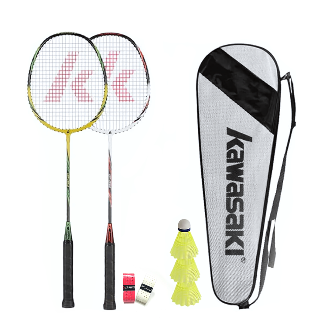 KAWASAKI UP-0160 UP-0182 Set Strung 2 Player Badminton