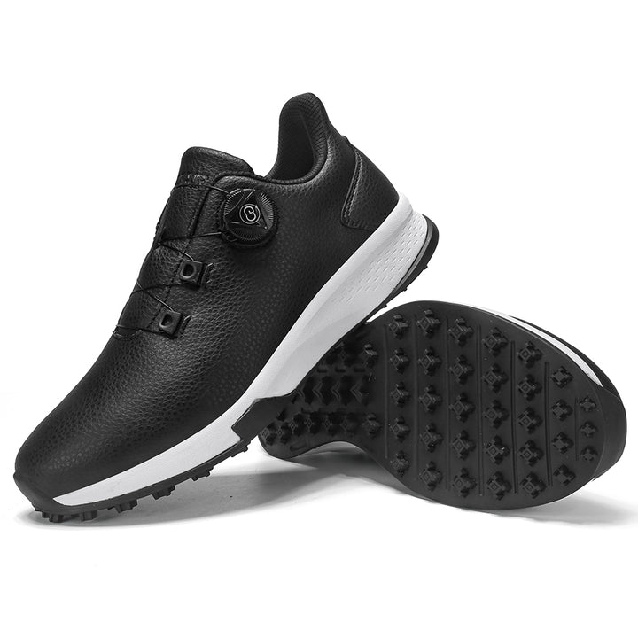 KSOKGOF Universal Golf Shoes for Men and Women, Comfortable Golf Sneakers with Strong Grip, Outstanding Traction &amp; Superior Stability, Black G8001