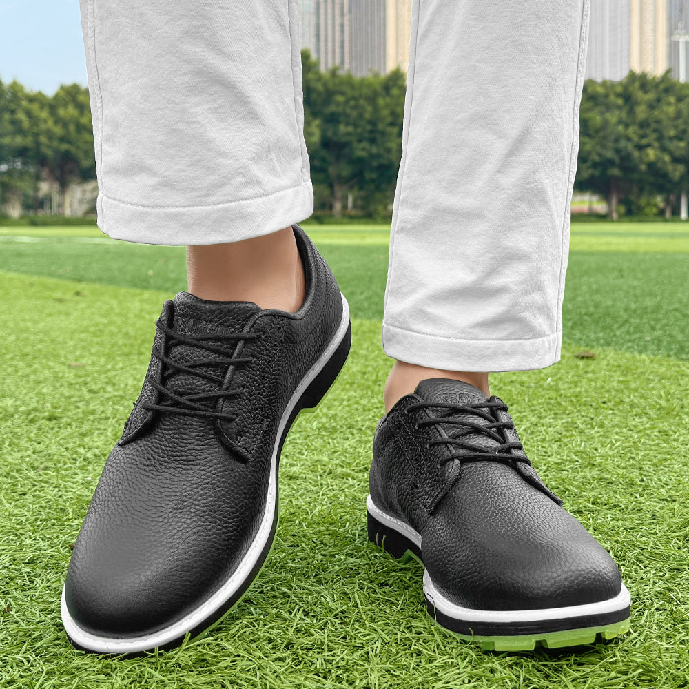 KSOKGOF Professional Waterproof Golf Shoes Outdoor Spiked Golf Footwear Unisex for Men &amp; Women, Black G8005
