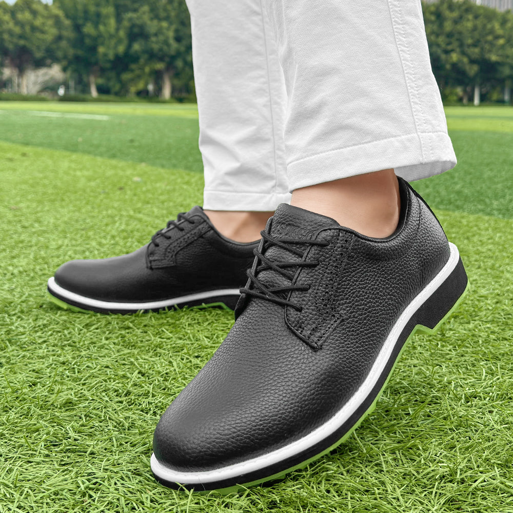 KSOKGOF Professional Waterproof Golf Shoes Outdoor Spiked Golf Footwear Unisex for Men &amp; Women, Black G8005