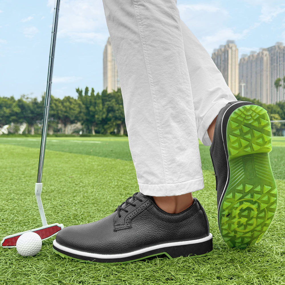 KSOKGOF Professional Waterproof Golf Shoes Outdoor Spiked Golf Footwear Unisex for Men &amp; Women, Black G8005