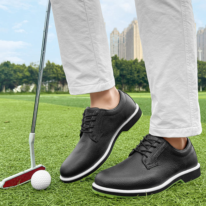 KSOKGOF Professional Waterproof Golf Shoes Outdoor Spiked Golf Footwear Unisex for Men &amp; Women, Black G8005