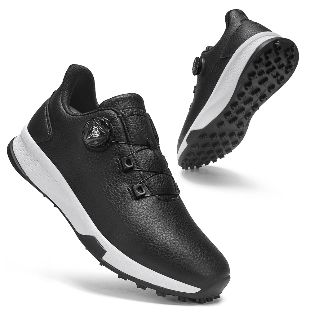 KSOKGOF Universal Golf Shoes for Men and Women, Comfortable Golf Sneakers with Strong Grip, Outstanding Traction &amp; Superior Stability, Black G8001