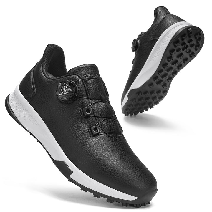 KSOKGOF Universal Golf Shoes for Men and Women, Comfortable Golf Sneakers with Strong Grip, Outstanding Traction &amp; Superior Stability, Black G8001