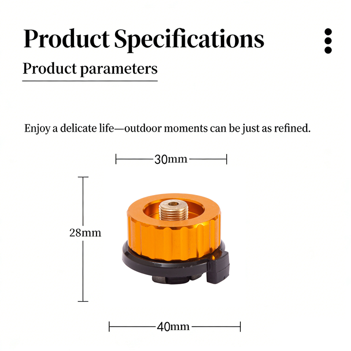 Aluminum Alloy Propane Tank Adapter - 1/5 Turn Lock Auto Shut-Off for Camping Stoves (Outdoor Use)