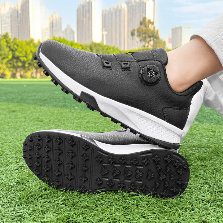 KSOKGOF Universal Golf Shoes for Men and Women, Comfortable Golf Sneakers with Strong Grip, Outstanding Traction &amp; Superior Stability, Black G8001