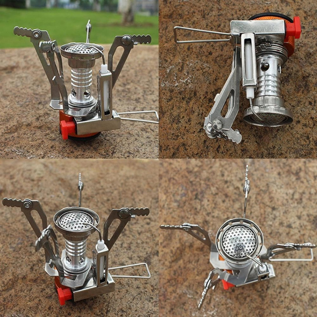 All-in-One Mini Camping Stove - Powerful Flame Portable Burner for Outdoor Camping &amp; Picnic